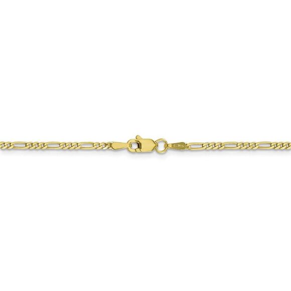 1.75mm, 10k Yellow Gold, Solid Concave Figaro Chain Necklace, 18 Inch - Picture 4 of 8